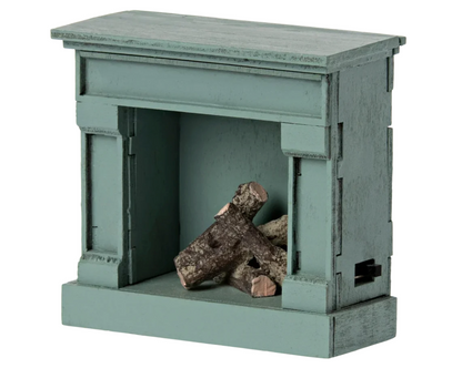 Mouse Fireplace, Blue - Maileg