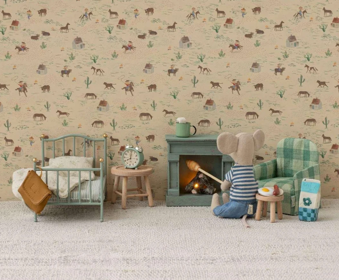Mouse Fireplace, Blue - Maileg