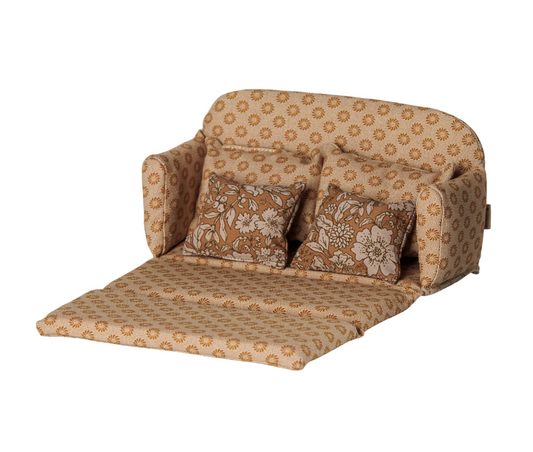 Sofa Bed, Mouse, Large - Ocher - Maileg