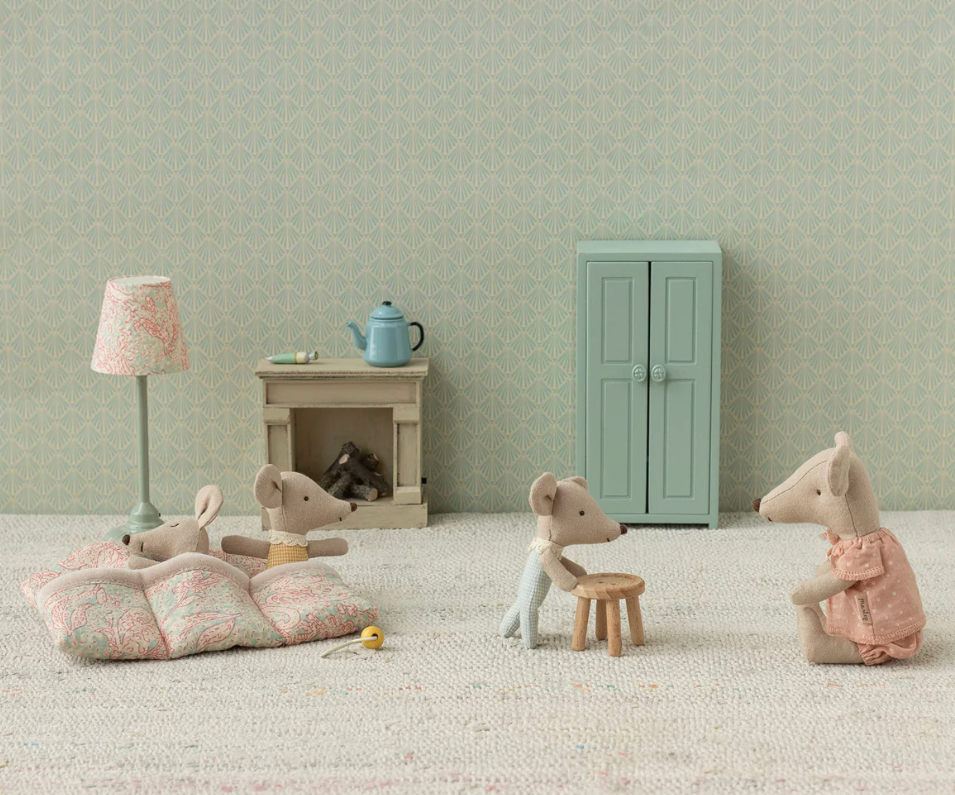 Triplets, Sleepy Wakey Baby Mice in Matchbox, Maileg