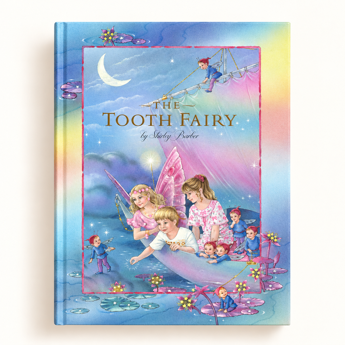 Hardcover book titled "The Tooth Fairy" by Shirley Barber, featuring whimsical illustrations for a magical night voyage.