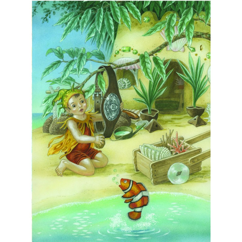 Hardcover of "The Mermaid Princess and the Trouble at the Palace" by Shirley Barber, featuring a colorful mermaid and palace scene.